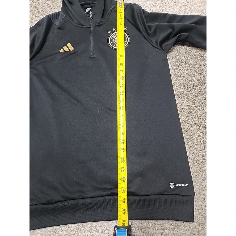 Adidas Mens 1/4 Zip Pull Over Germany Deutscher Fussball-Bund S Soccer Hoodie